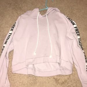Light lavender cropped hoodie